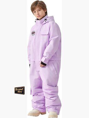 Kids Waterproof Insulated Snowsuit One-Piece Jumpsuit Size 10